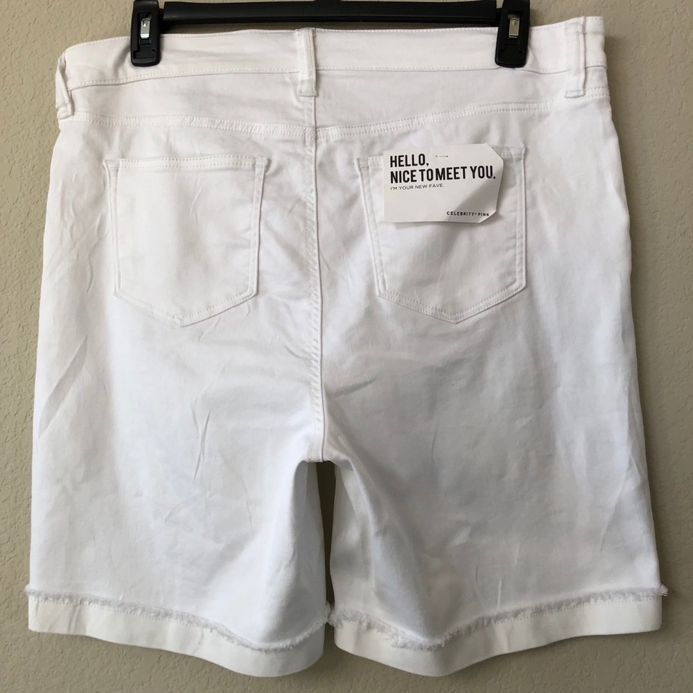 NWT! Celebrity Pink Jean Shorts Stretchy White 16 - Picture 4 of 5